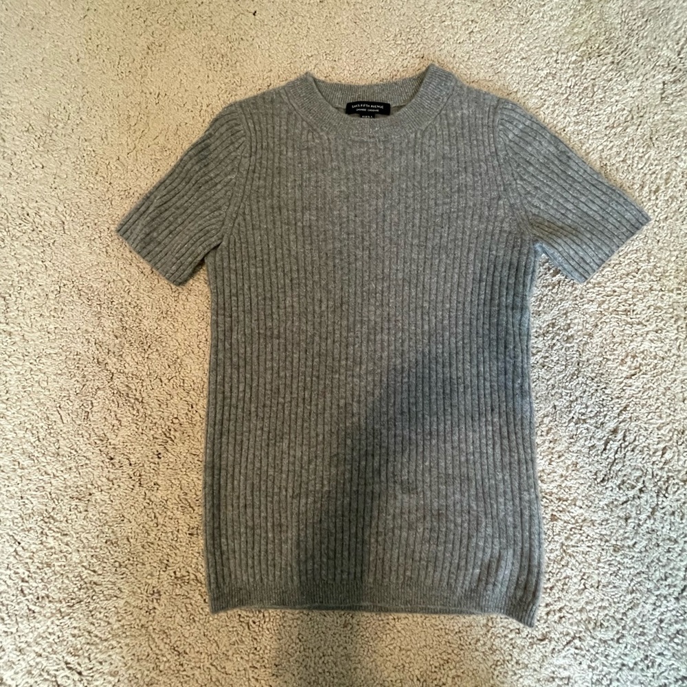 Sax Fifth Avenue cashmere short sleeve top